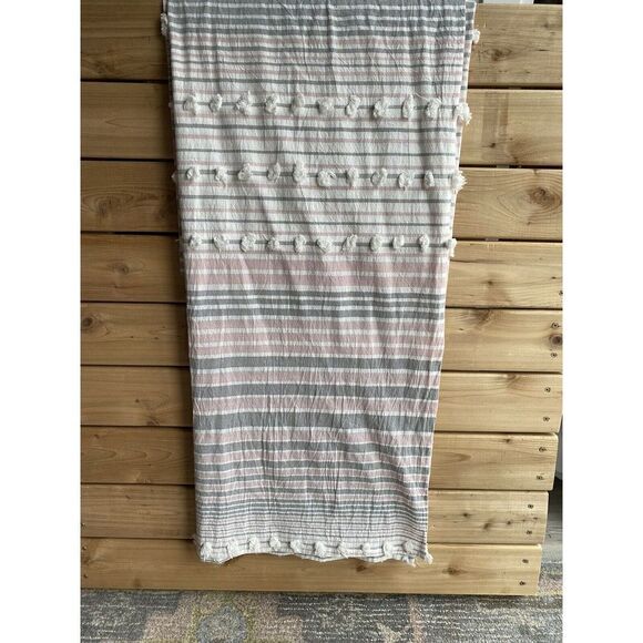 Urban Habitat Blocked Striped Tassel Shower Curtain - Picture 4 of 5